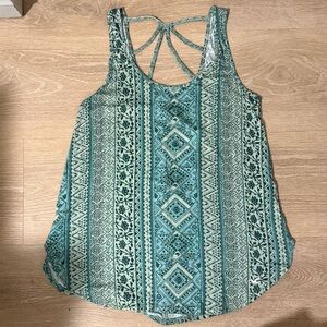 NWT Hollister Green Boho Strappy tank S